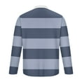 thumbnail image 5 of Atogsazn Mens Striped Shirt Casual Button Down Long Sleeve Pullover T-shirt Workout Tops Clothing Sweatshirt Navy XXXL Fashion, 5 of 5