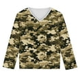 thumbnail image 4 of Ugoldhm Girls Camo Shirts V Neck Tunic Printed Tops Fall Going Out Outdoor Workout Tees, 4 of 8