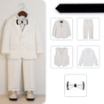 thumbnail image 2 of CPNG Teen Boys Toddler Gentleman Kids Formal Outfits Long Sleeve Suit Clothing Shirt Vest Pant Bow Tie Wedding Outfit(White,11-12 Years), 2 of 5