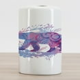 thumbnail image 2 of Bear Ceramic Toothbrush Holder, Abstract Silhouette with Swirls Color Splashes Fantasy Display, Decorative Versatile Countertop for Bathroom, 4.5" X 2.7", Pale Pink Blue Purple, 2 of 4