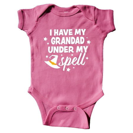 

Inktastic I Have My Grandad Under My Spell with Cute Witch Hat Gift Baby Boy or Baby Girl Bodysuit