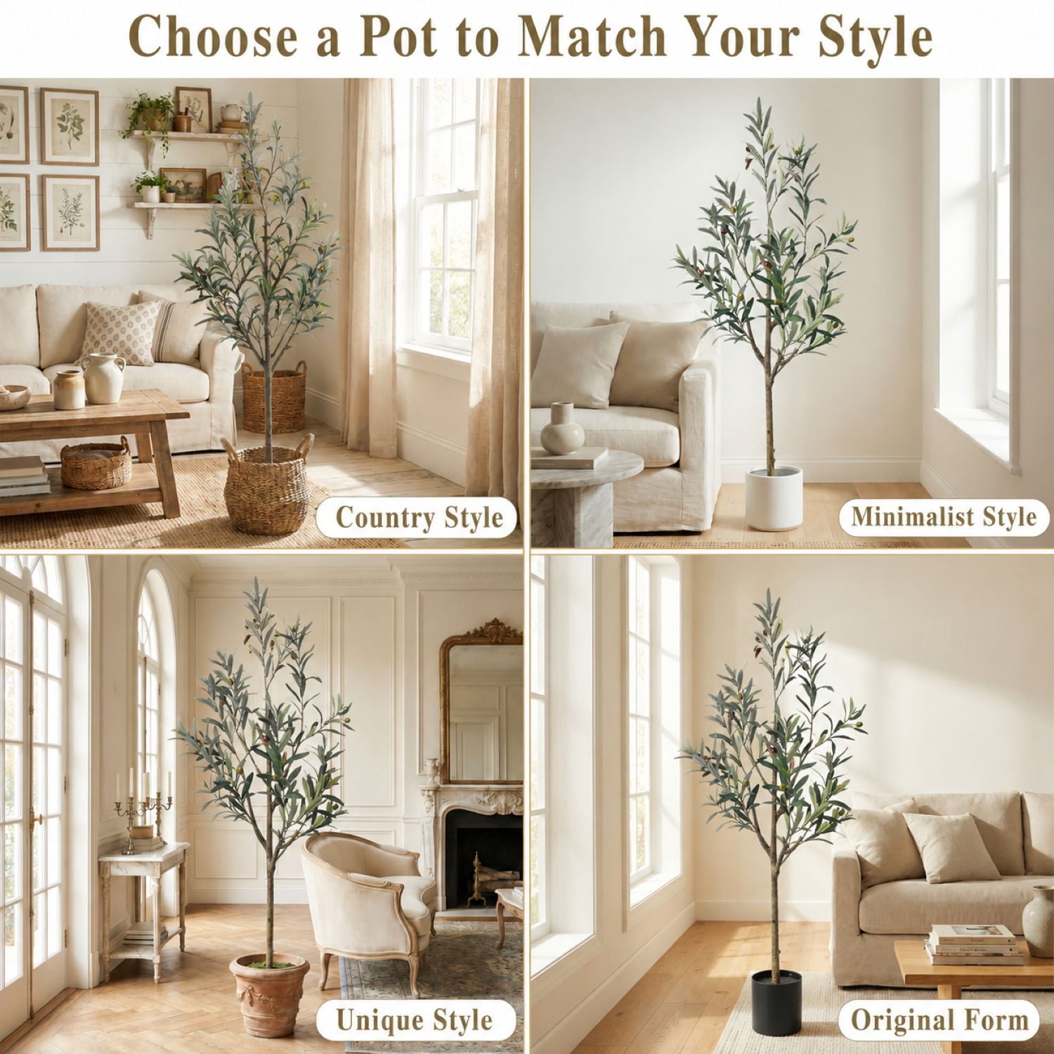Easy4Home 4FT Artificial Olive Tree with Lifelike Fruits Fake Olive Plant Potted Indoor Faux Floor Plant for Home Office Decor
