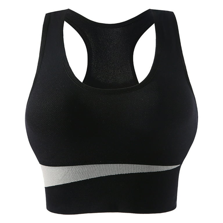 Women's Sports Bra Big Chest Small Running Shockproof Gathering No Steel  Ring Sports Bra Large Fitness Corset (Black, M) at  Women's Clothing  store