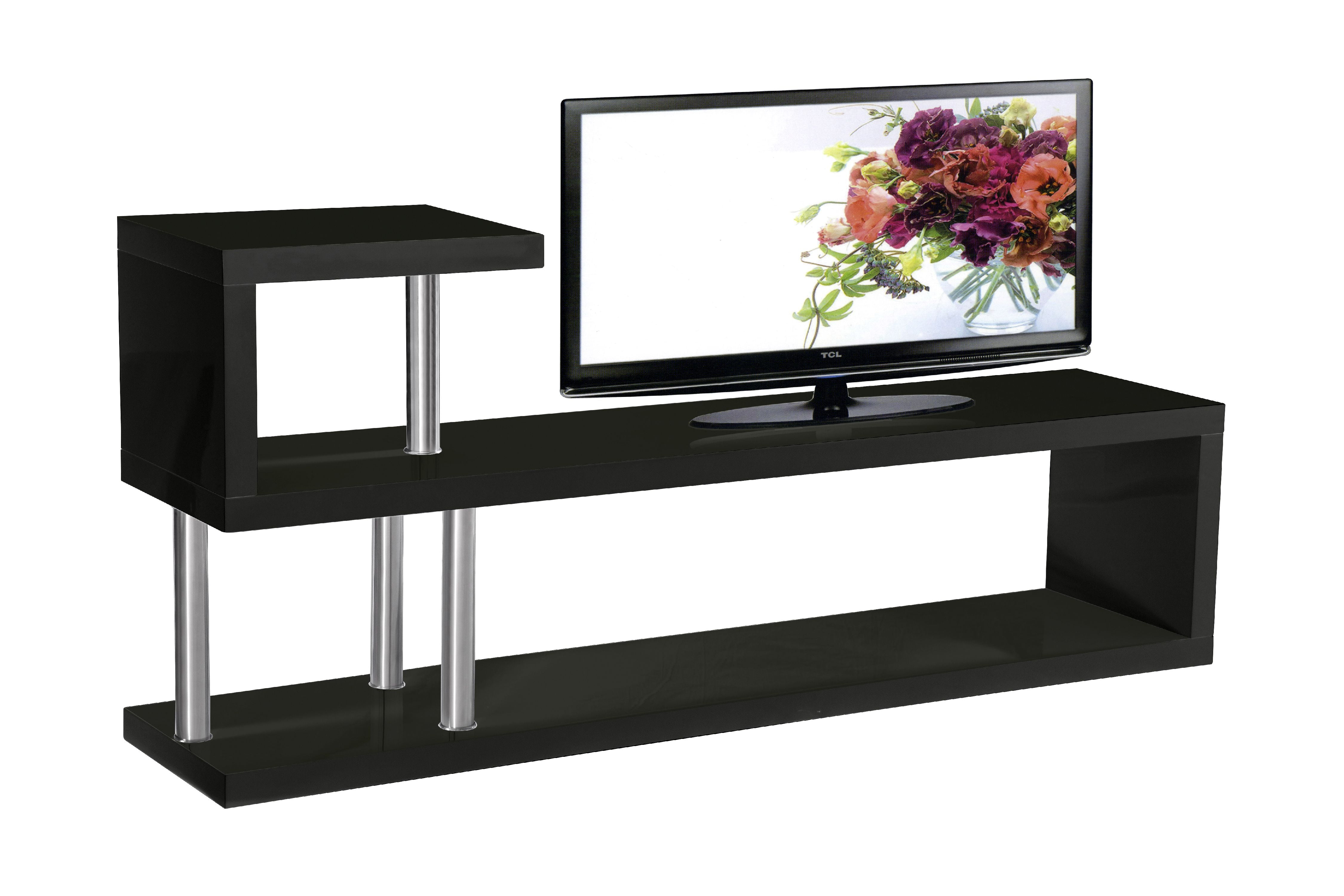 Best Master Furniture Hollow Core Modern 52" TV Console, Black