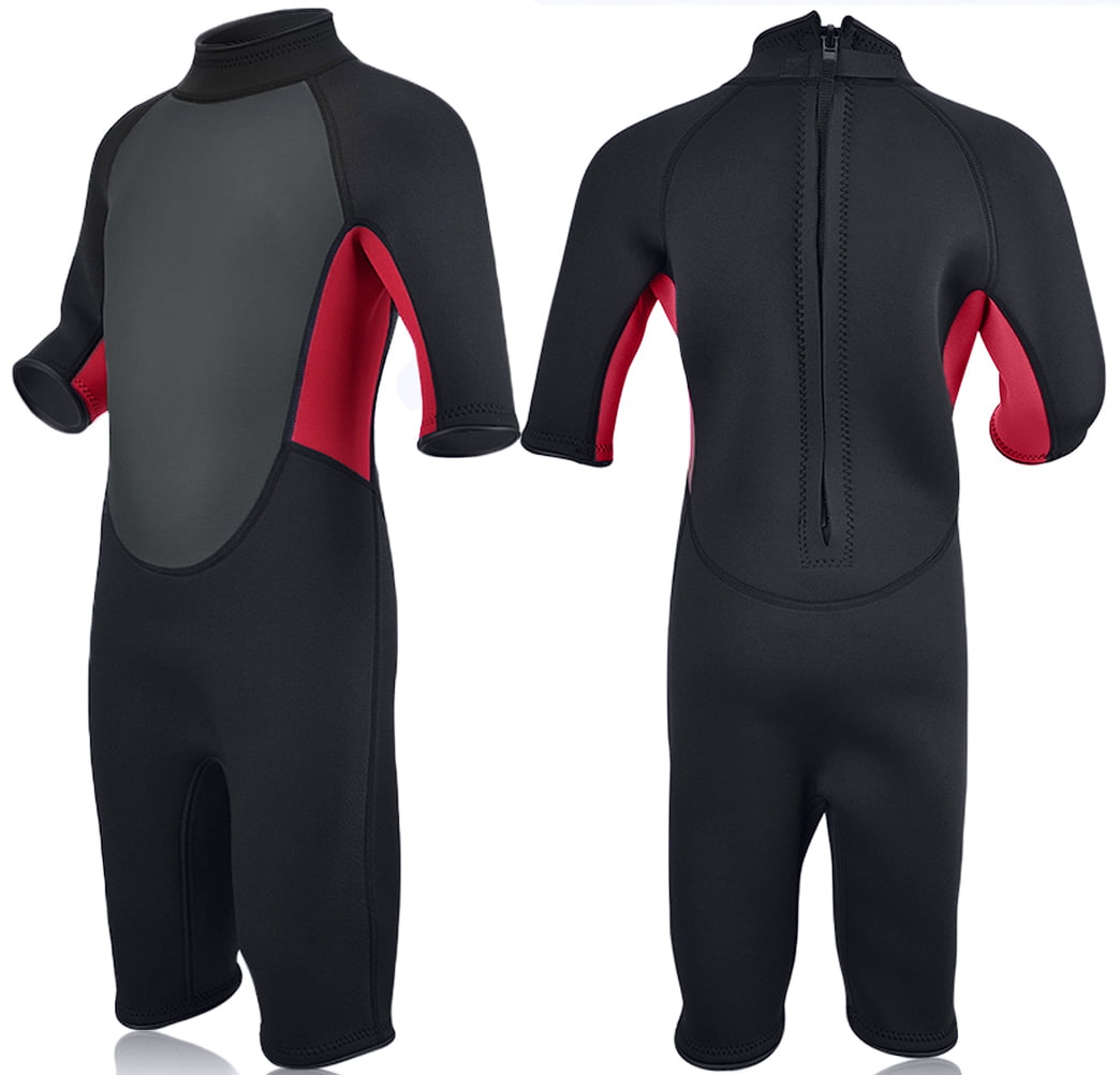 3mm Shorty Wetsuit for Kids Neoprene Swimming Suit for Boy Girl Swim Class 