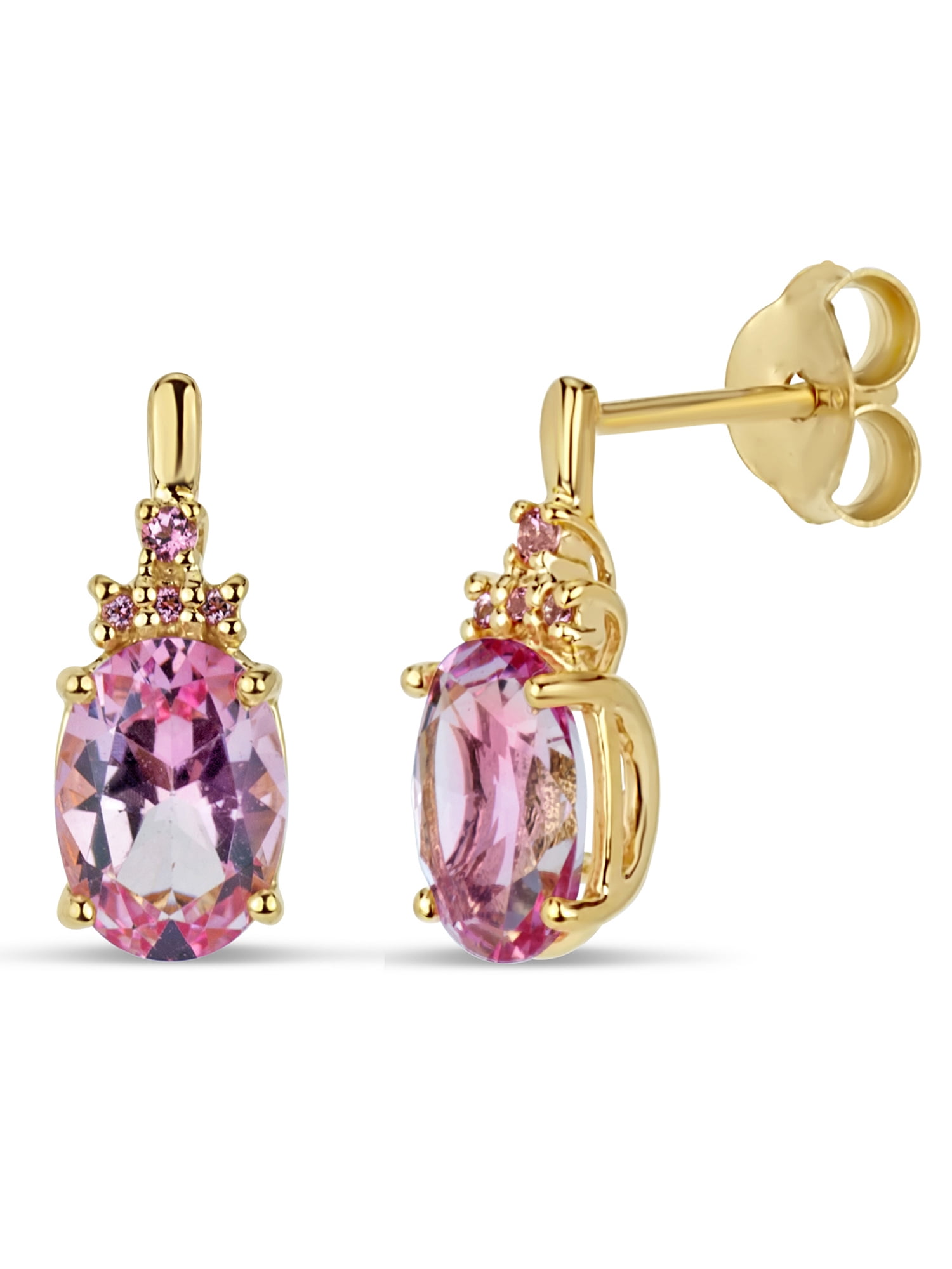 Pink topaz stud earrings Clearance