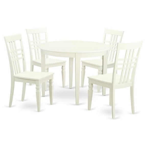 Atlin Designs 5-piece Dining Table and Chair Set in Linen White