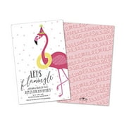 Bella Bug Flamingo Personalized Pool Party Inviations party-invitations