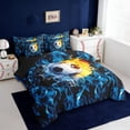 thumbnail image 2 of Erosebridal Soccer Theme 7-Piece Bedding Comforter Set,Boys Ball Sport King Bedding Sets For Kids,Reversible black, 2 of 7