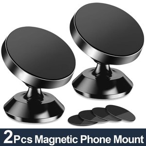 HLONK 2 pack Magnetic Phone Car Mount Universal Dashboard Porte-Téléphone cellulaire pour voiture Compatible avec tous les Smartphones (Noir)