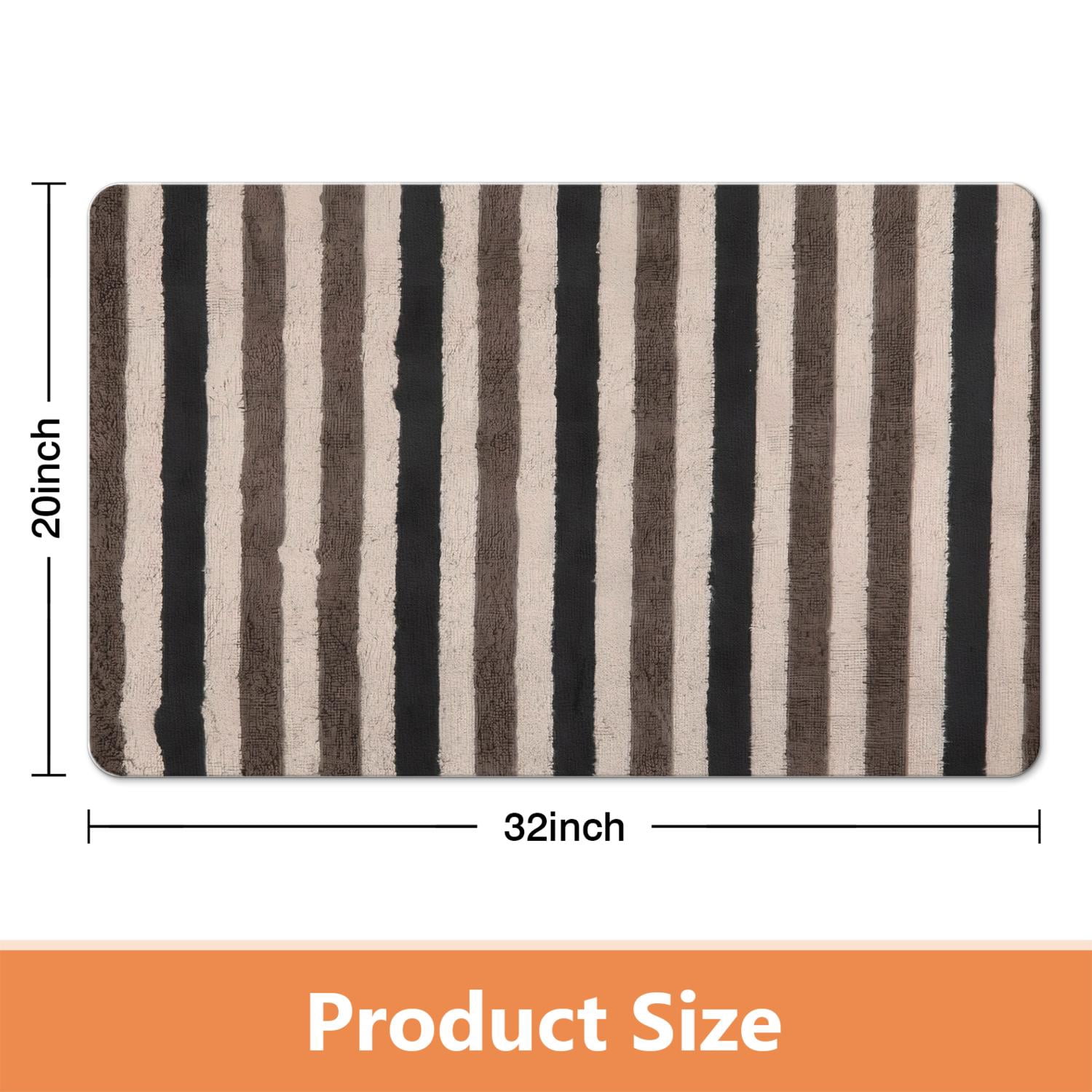 Superior Luxury Striped Microfiber Bathroom Rugs - Extra Thick 20x32 inch Bath Mat, Highly Absorbent, Anti-Slip, Machine Washable for Bathroom, Tub, and Shower