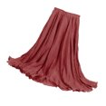 thumbnail image 3 of kurtrusly Jupe Maxi Coton Lin Vêtements Bohèmes Taille Haute Grande Jupe Évasée, Rouge, 3 of 4
