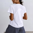 thumbnail image 3 of hoksml Women's V-Neck Short Sleeve Workout Shirt with Breathable Mesh Panels, Quick Dry Athletic Top for Running Yoga Gym, 3 of 6