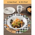 thumbnail image 3 of 13 Inch Round Placemats Set of 6, Easter Bunny Non Slip Heat Insulation PP Table Mats, Spring Rabbits Carrots Black Buffalo Plaid Washable Place Mats for Kitchen Dining Party Table Decor, 3 of 7