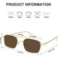 thumbnail image 5 of FEISEDY Fashion Square Aviator Sunglasses Women Men Classic Aviator Metal Frame Candy Color Glasses B1036, 5 of 8