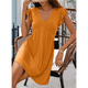 thumbnail image 4 of Vestido Tipo Chaleco Holgado con Mangas de y Escote en V Profundo para Mujer, Color Naranja, Talla M, 4 of 6