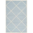thumbnail image 3 of SAFAVIEH Cambridge Kennedy Geometric Diamonds Wool Area Rug, Light Blue/Ivory, 4' x 6', 3 of 7