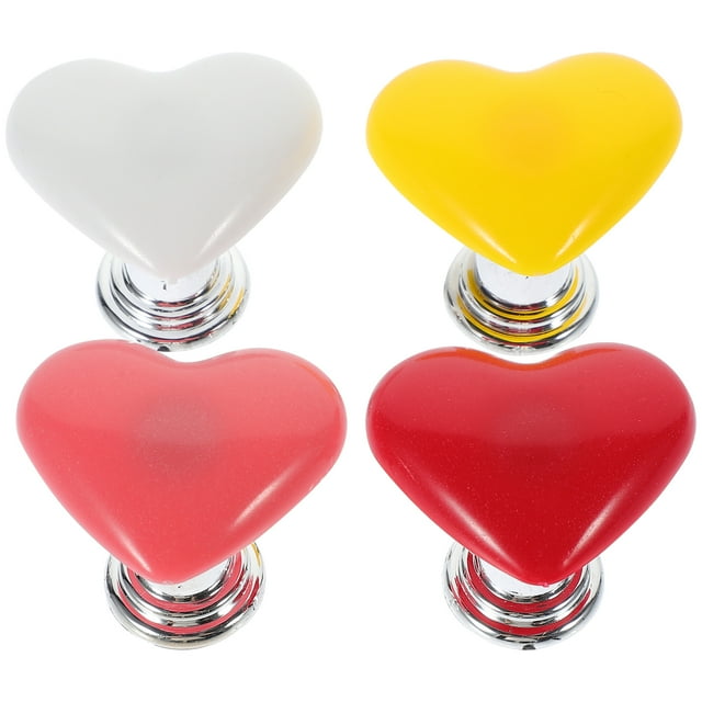4 pcs Heart Toilet Button Knobs Toilet Flush Button Handle Manicure Toilet Button Knobs