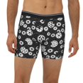 thumbnail image 2 of Men'S Boxer Briefs, Black Gear Pattern White Soft And Breathable Mens Underwear Boxer Briefs With Widen Waist, 2 of 2