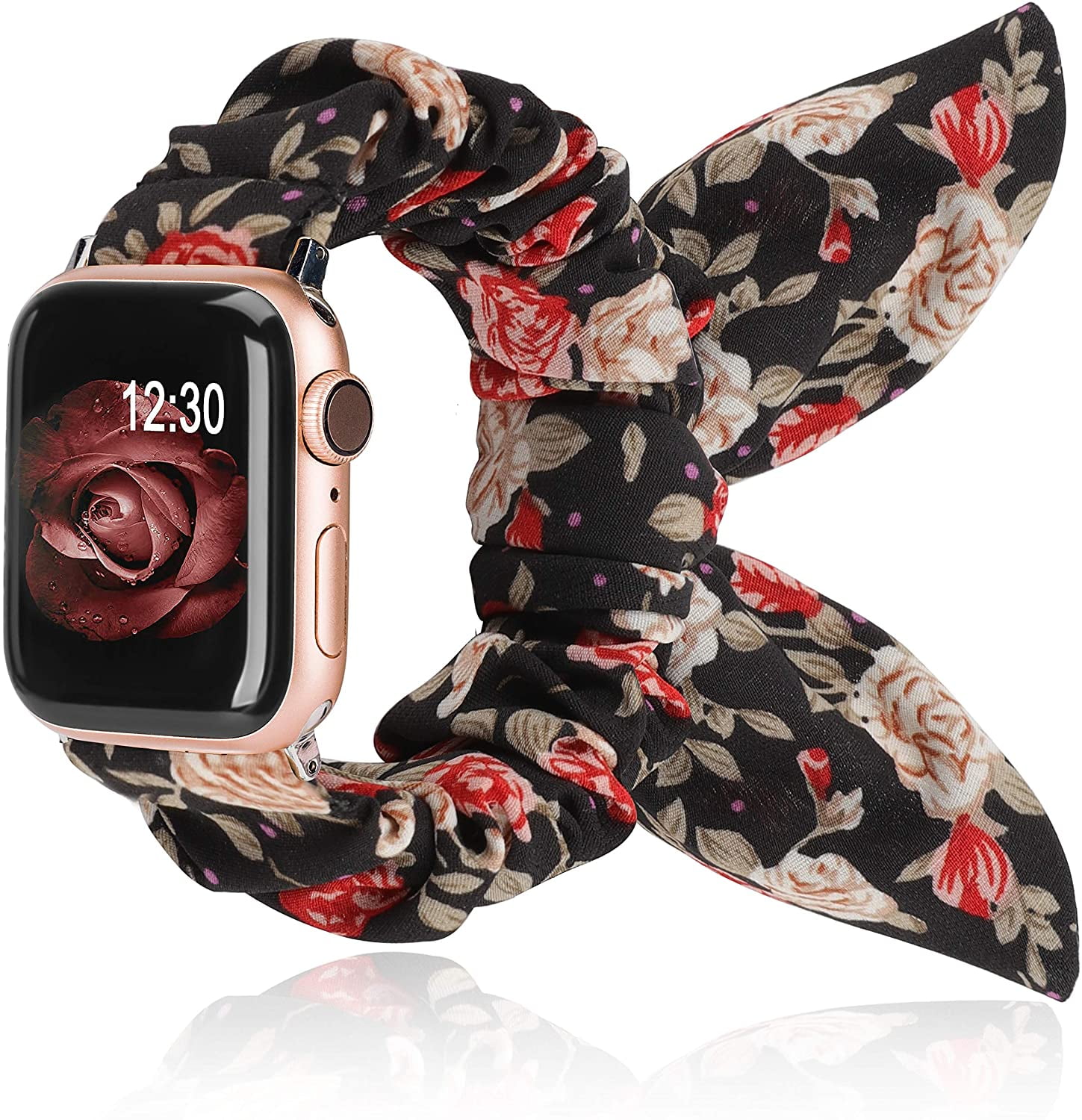 Red and Pink Boho Adjustable Fabric Apple Watch Band