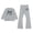 1-Grey3835, variant on WOYY Girls Outfits Bow Print Sweatshirt and Flare Pants Sweatsuit Kids 2Pcs Set, Sizes 3-10