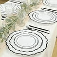 thumbnail image 5 of Balsa Circle 10 White 8" Round Plastic Dessert Plates Black Scalloped Rim, 5 of 7