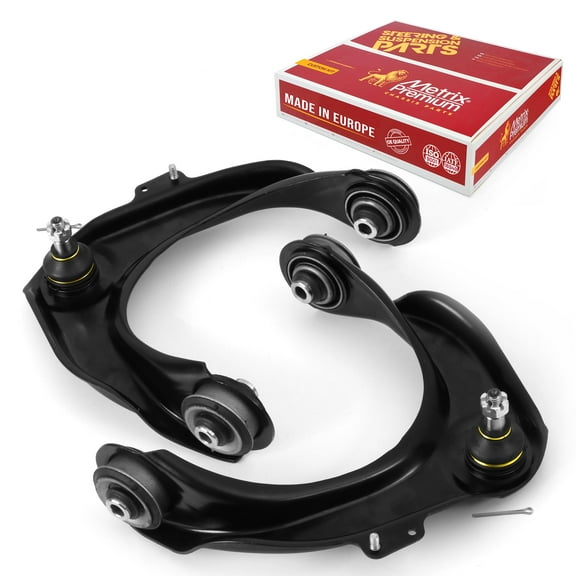Metrix Premium Chassis Parts - Front Left & Right Upper Control Arm w Ball Joint & Bushing Assembly Kit Fits 01-03 Acura CL, 99-03 TL, 98-02 Accord, Replacement RK620285, RK620284, Made in Europe