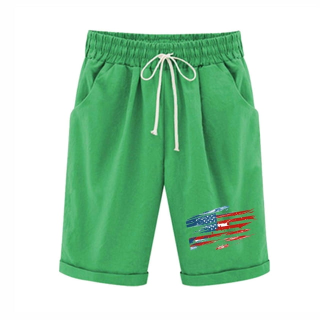 Top and Shorts Sets for Women, Womens Elastic Waist Printing Drawstring Shorts