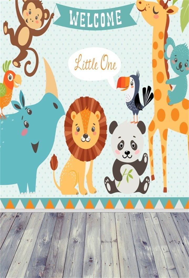 EREHome Polyester Fabric 5x7ft Cartoon Animals Backdrop ...