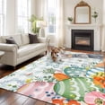 thumbnail image 2 of 8x10 Area Rugs for Living Room, Happy Easter Non Slip Area Rugs for Kitchen Bedroom Entryway, Spring Bunny Easter Eggs Floral Teal Plaid Washable Carpet Runner Rug Floor Mats for Bedroom Home Decor, 2 of 8