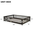 thumbnail image 7 of Miniyam Full Size Toddler Floor Bed with Safety Guardrails, Espresso, 7 of 7