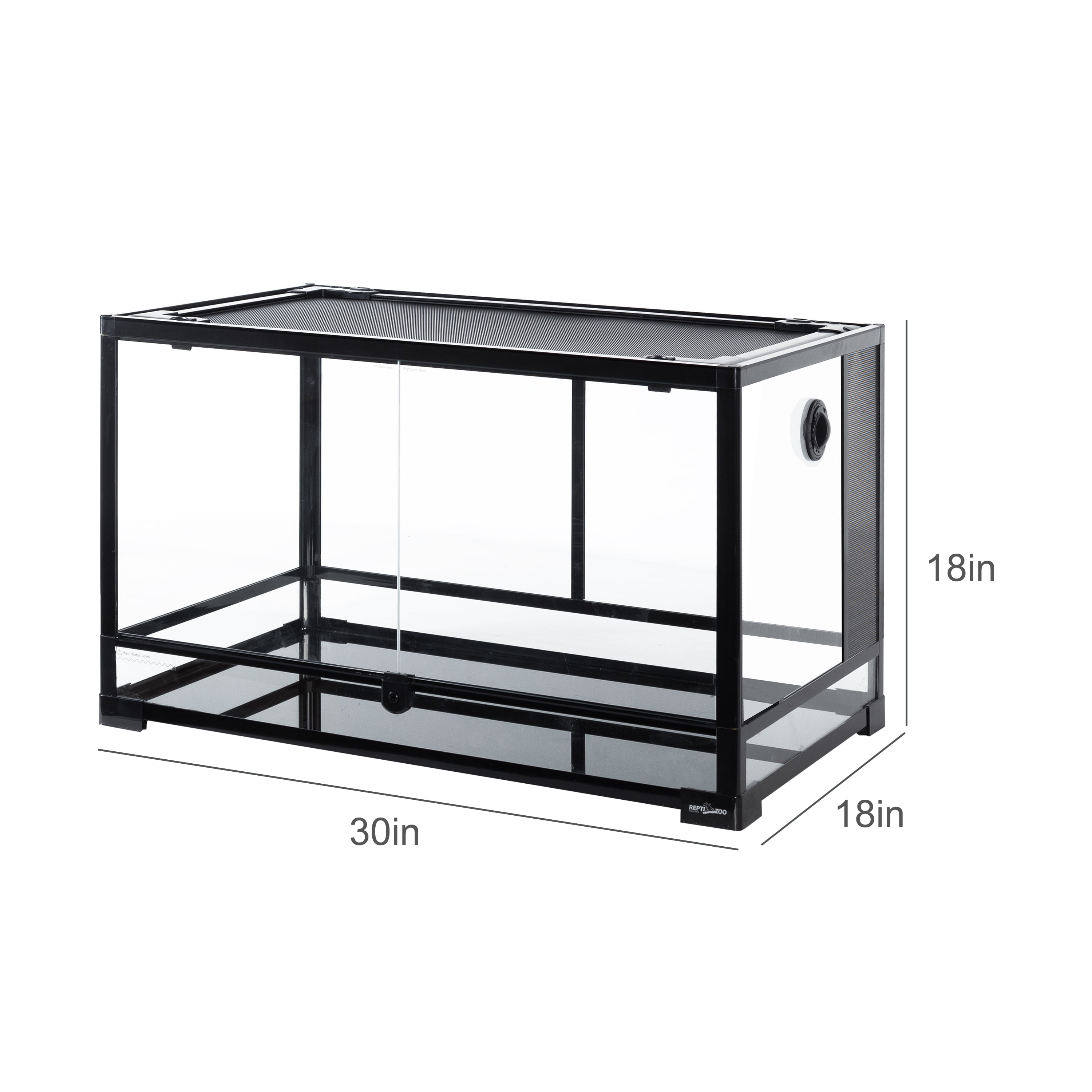REPTI-ZOO Reptile Knock Down Glass Terrarium with Double Hinge Door 30" x 18" x 18"（35 Gallon)