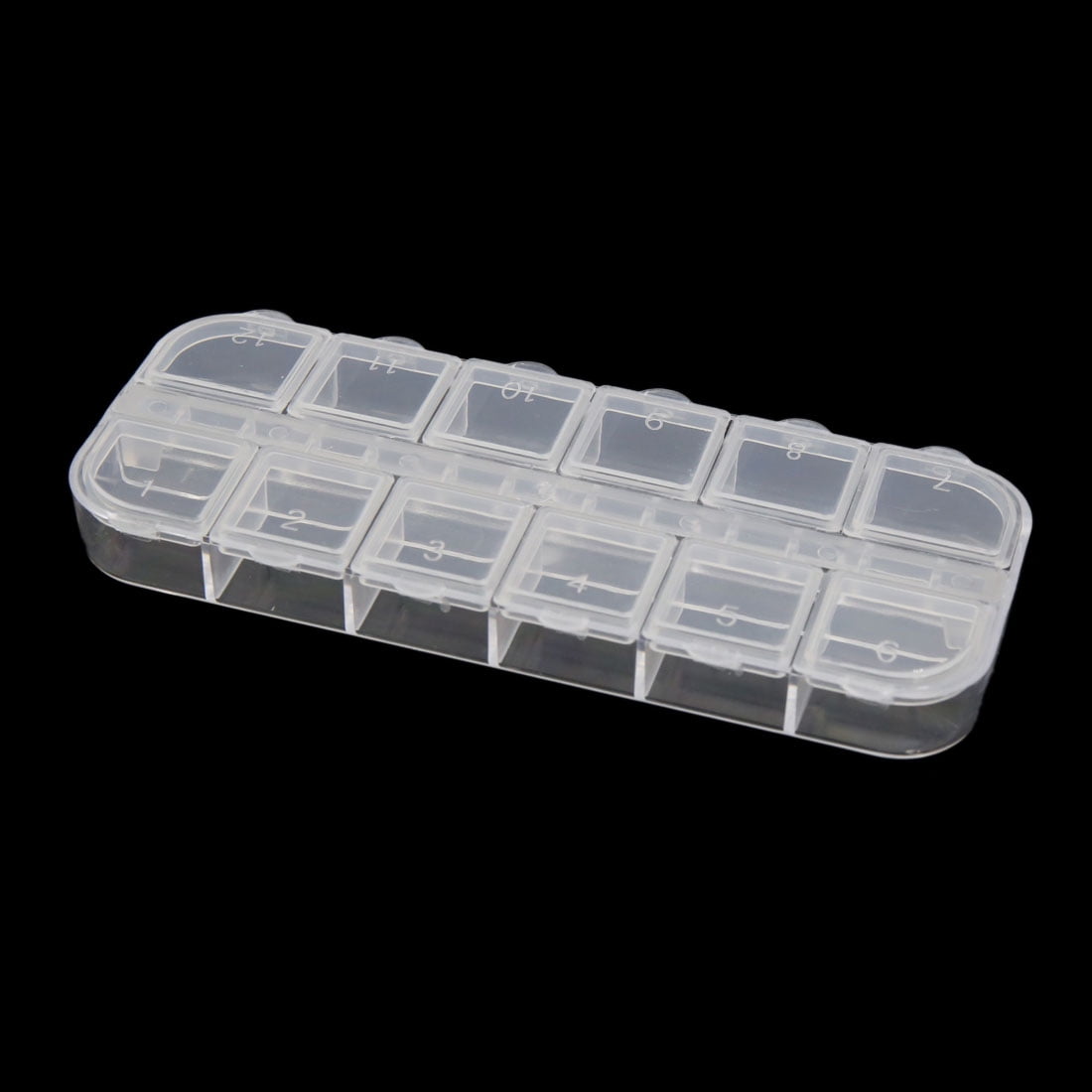 Plastic Box False Nail Tool Storage Container Case w 12 Small