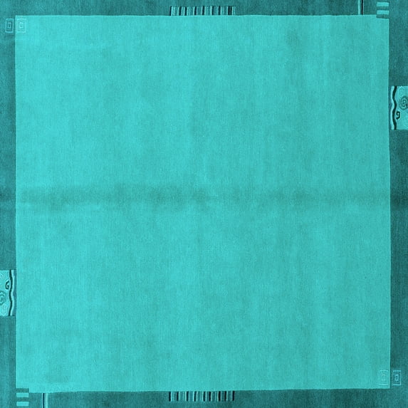 Ahgly Company Indoor Square Abstract Light Blue Modern Area Rugs, 7' Square
