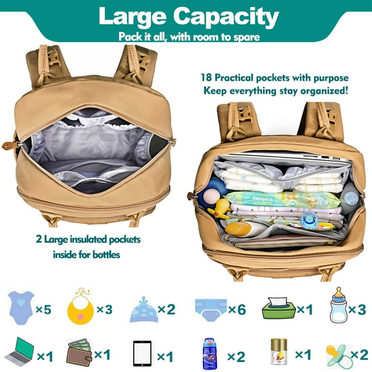 BabbleRoo Baby Diaper Bag Backpack Waterproof Travel Bag Unisex