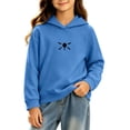 thumbnail image 3 of Ohufall 0-6T Embroidery Sweatshirt for Girls Hooded Pullover Long Sleeve Tops Solid Color Loose Comfort Fashion Casual Sweatshirts, 3 of 5