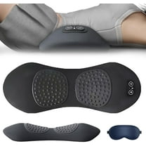2025 Smooth Spine Triple Fusion Back Massager, 3 in 1 Portable Back Stretcher with Adjustable Traction Vibration Heat for Neck Shoulder Lower Back Support at Home Office Travel (Black)