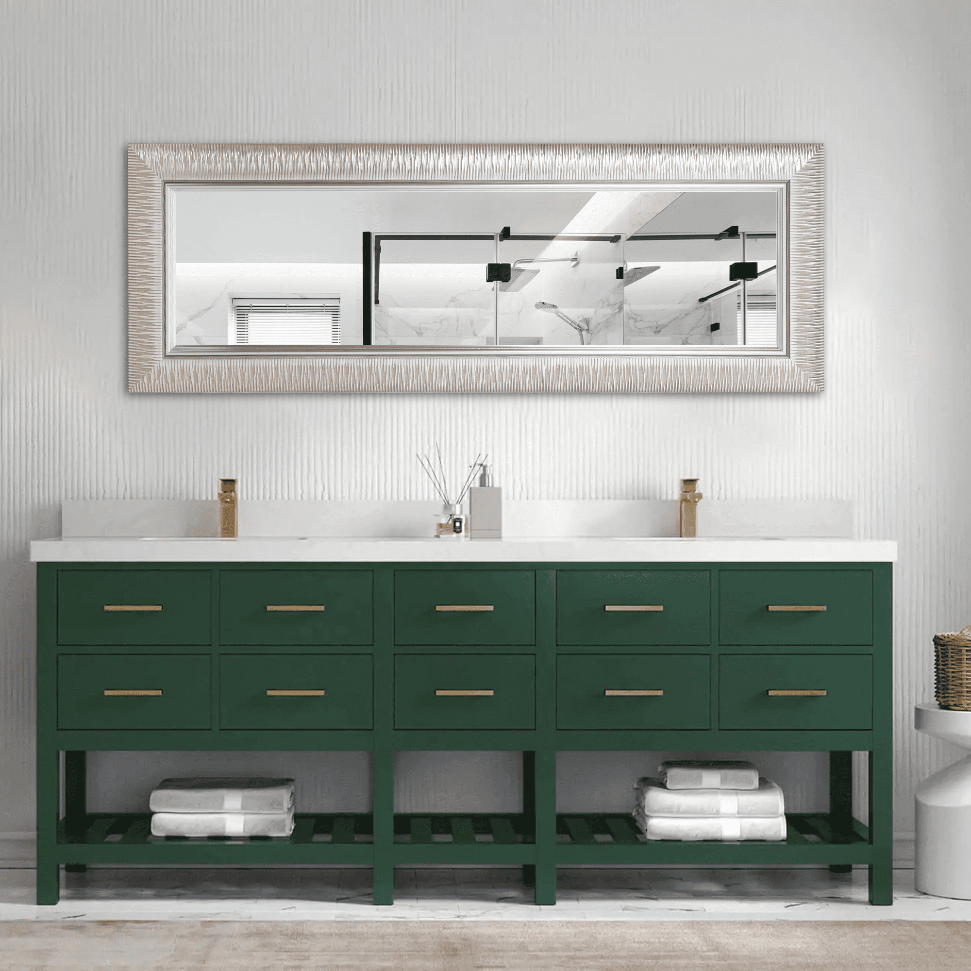 43"*16" Wall Mirror Full Length Mirror Rectangle Full Body Mirror Silver