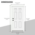 thumbnail image 5 of Classic 6-Panel Right-Hand Inswing Fiberglass Entry Door with Brickmould, 36x80 Front Door, Single Door for Home, 5 of 6