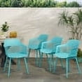 thumbnail image 2 of GDF Studio Irene Outdoor Modern Dining Chair, Set of 4, Teal, 2 of 7