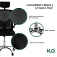 thumbnail image 3 of Silla Giratoria de Escritorio Ergonomica Negra Mesh Oficina negro, 3 of 8