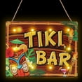 thumbnail image 1 of Letrero Tiki Bar Blulu Hawaiian Luau Party con luces LED, 30 x 23 cm, 1 of 6
