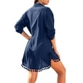 thumbnail image 2 of Shine Up Women Swimsuit Cover-up Shirt Tassel Beach Swimwear Summer Bathing Suit Dress, 2 of 4