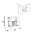thumbnail image 3 of 3-Shelf Kitchen Island,Storage Island with Open Shelf, 3 of 5