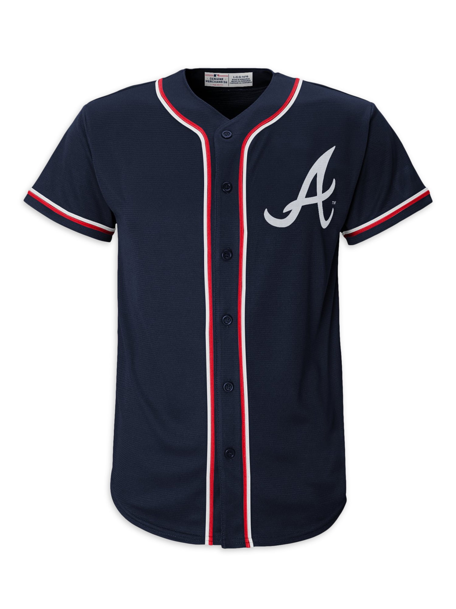 Atlanta Braves Boys Team Jersey with Short Sleeves, Sizes 418