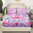 thumbnail image 3 of Erosebridal Girly Pink Bow Tie Sheet Set Twin , Princess Bowknot Bedding Sets Twin Size, Dreamy Polka Dots Room Decor 3pcs, 3 of 7