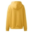 thumbnail image 4 of ZHOUCHANKIDS Airport Travel Ladies' Hoodie Women's Hoodies & Sweatshirts Stylish Casual Solid Color Sweatshirt with Long Sleeves and Round Neck Featuring Convenient Yellow XXL, 4 of 5