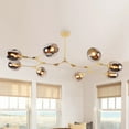 thumbnail image 3 of Adjustable Smoke Grey Glass Shades Chandelier Globes Pendant,8 Light, 3 of 7