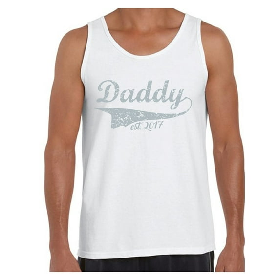 Awkward Styles Men's Daddy Est. 2017 New Daddy To Be Vintage Graphic Tank Tops