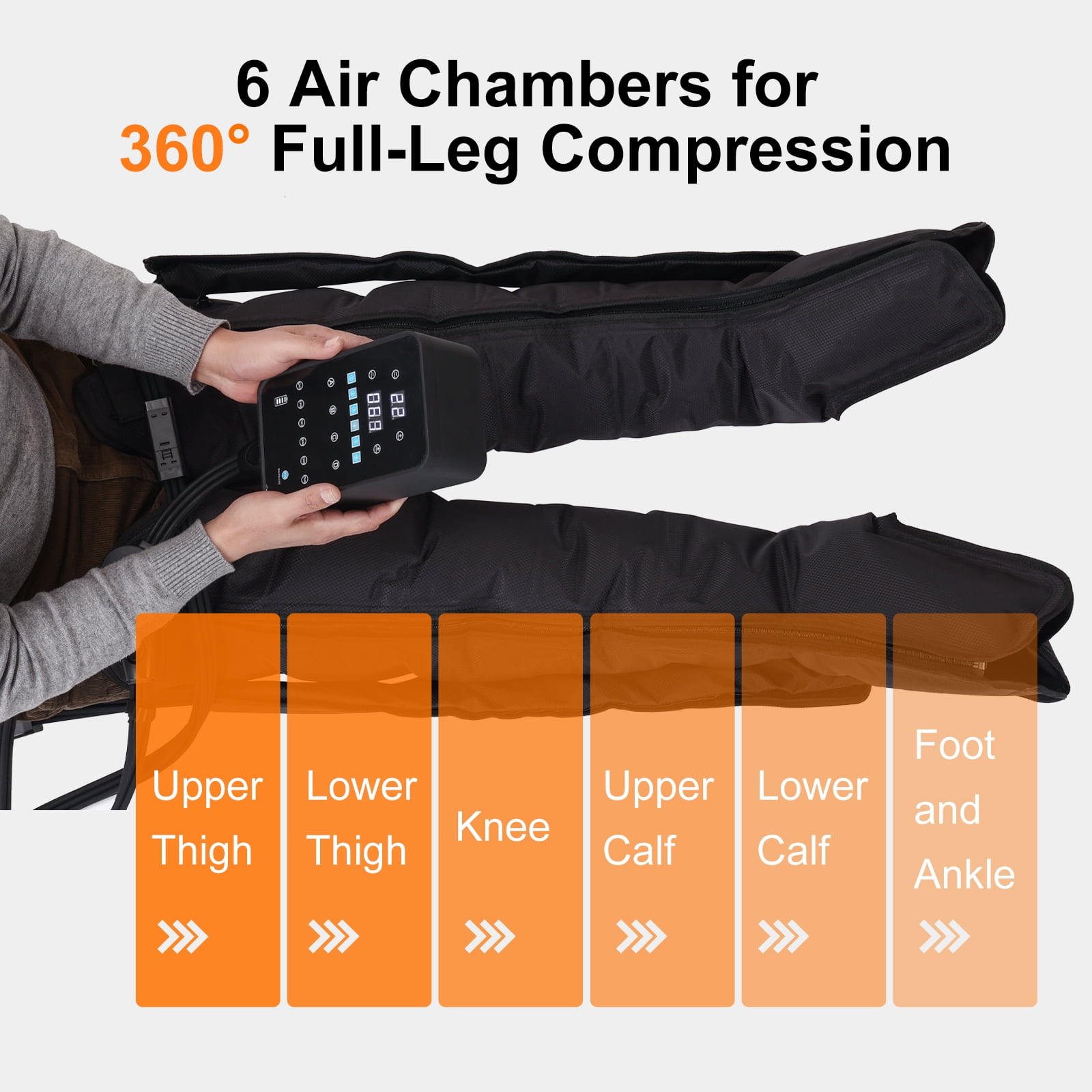 Professional Leg Recovery System, Cordless Air Compression Boots with Sequential Compression, Leg and Foot Massager, Fast Recovery Therapy for Athletes